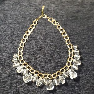 PAPARAZZI GORGEOUSLY GLOBETROTTER Gold Double Link Chain Chunky Crystal Necklace